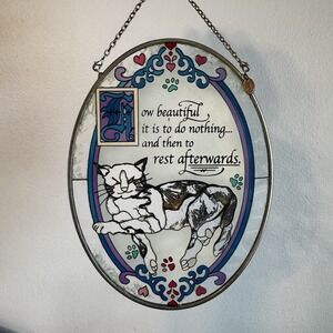 Amia Cat Suncatcher "Oh How Beautiful It Is To Do Nothing, Then Rest Afterwards"